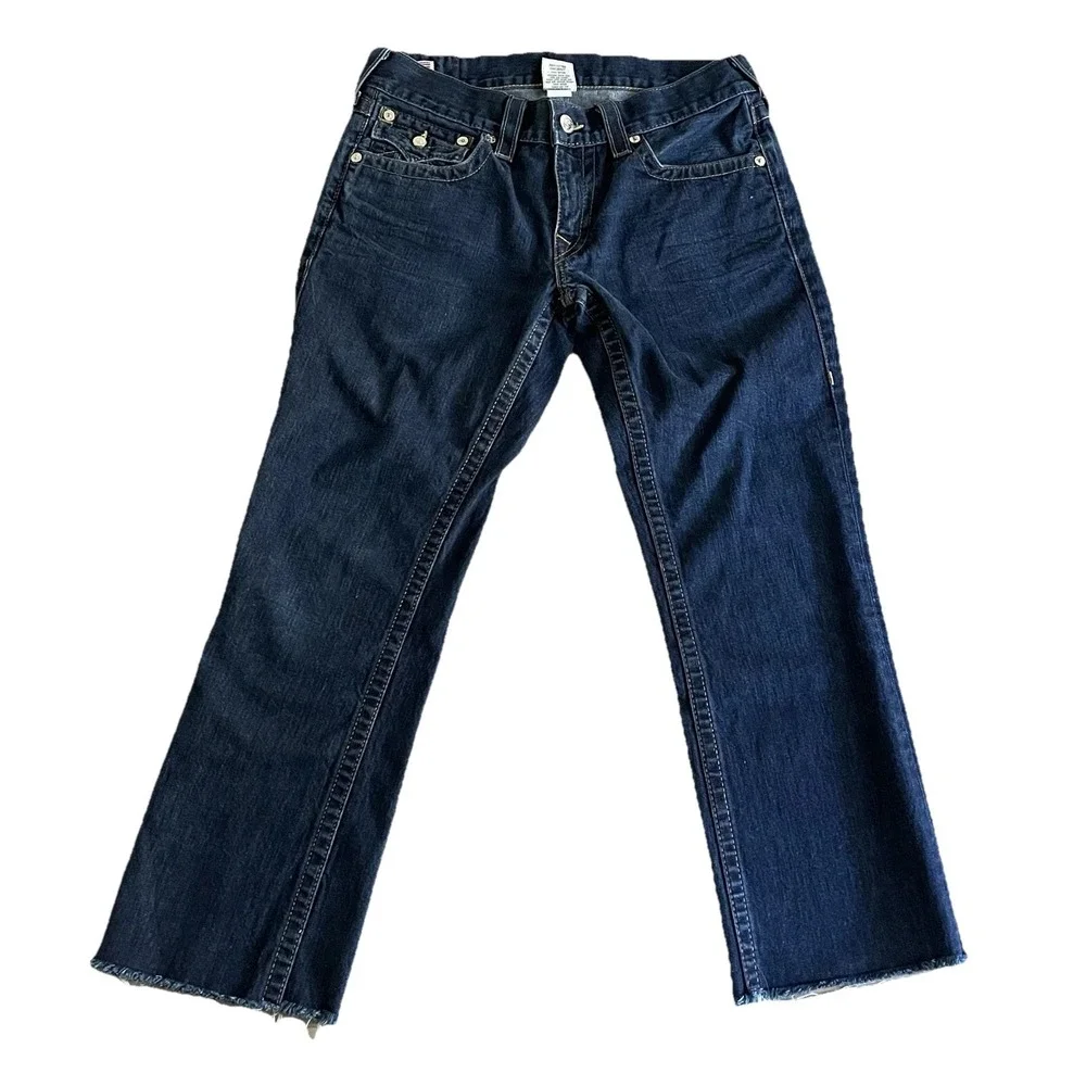 Vtg True Religion Jeans Men 32X28 Ricky Bootcut Denim Flap‎ Pockets Made in USA